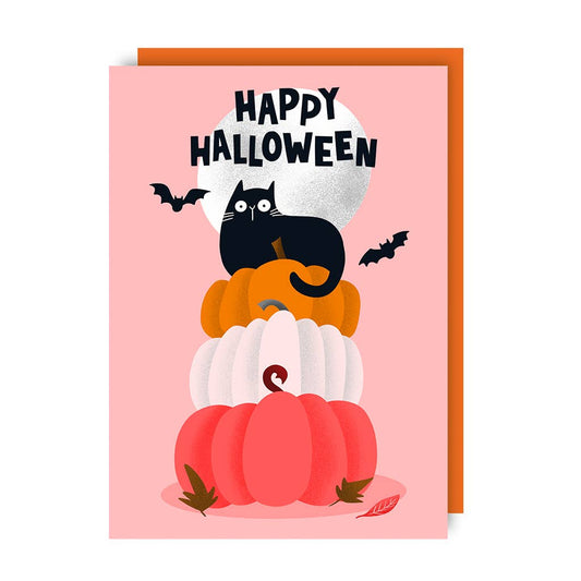 Pumpkin Tower Halloween Card (Pack of 6)