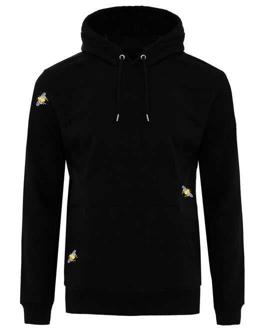 Bee Embroidered Hoodie Black