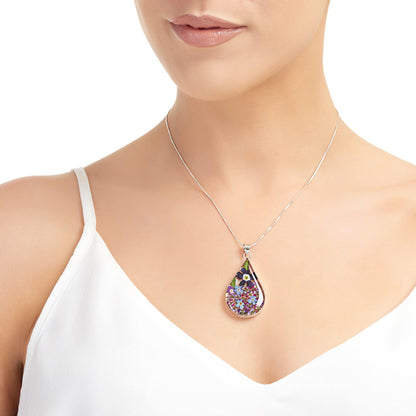 Silver Pendant Necklace | Purple Haze Collection |  Large Teardrop